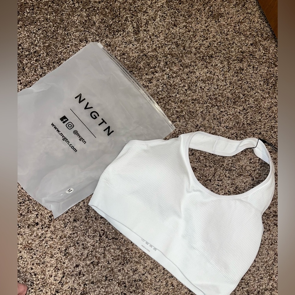 Nvgtn ribbed halter bra